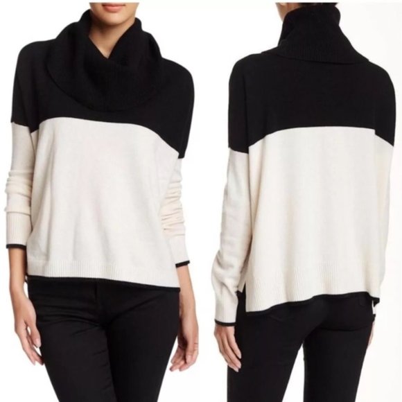 Alice + Olivia Sweaters - Alice+Olivia Cashemere Colorblock Cowl Neck Sweate